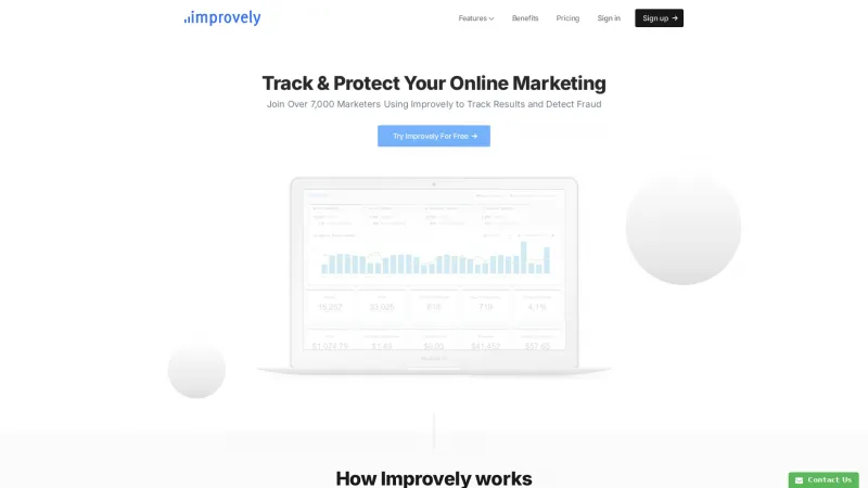 Homepage of Improvely