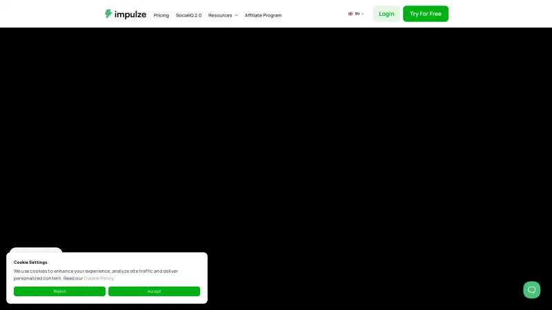 Homepage of Impulze.ai