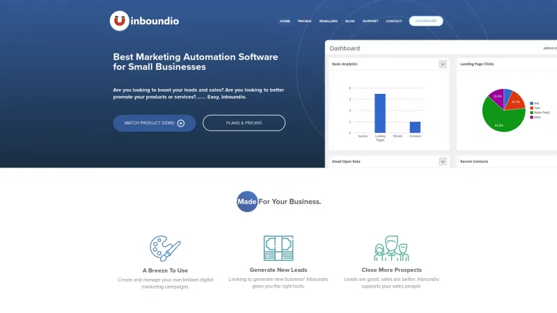 Homepage of InBoundio