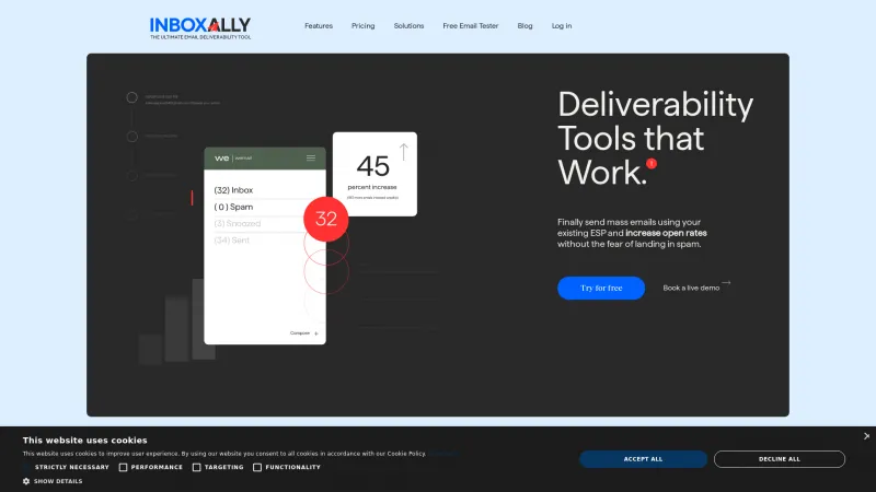 Homepage of InboxAlly