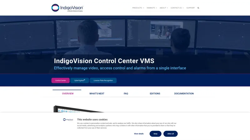 Homepage of IndigoVision