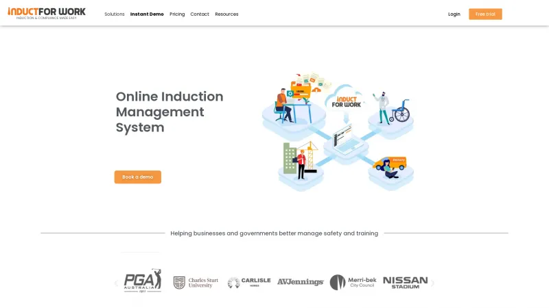 Homepage of Induct For Work