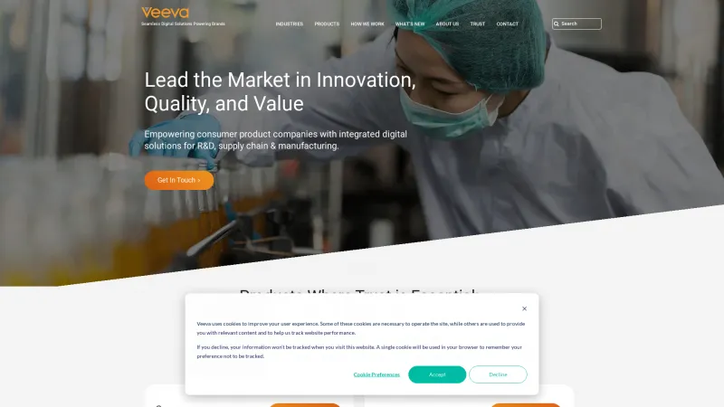 Homepage of Veeva RegulatoryOne