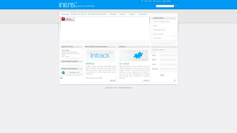 Homepage of INTRACK