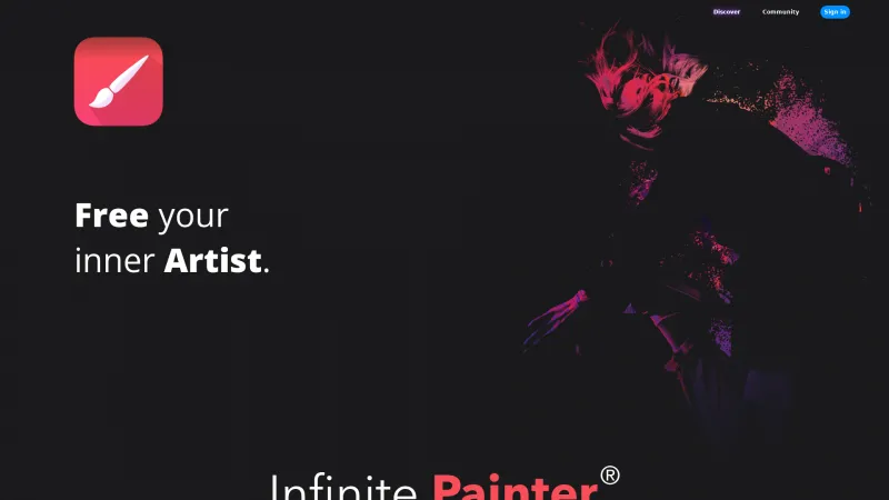 Homepage of Infinite Painter