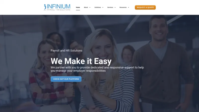 Homepage of Infinium