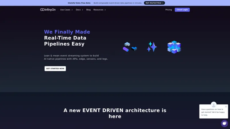 Homepage of InfinyOn Cloud