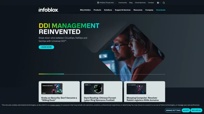 Homepage of Infoblox IPAM