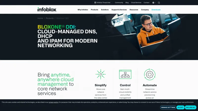 Homepage of BloxOne DDI