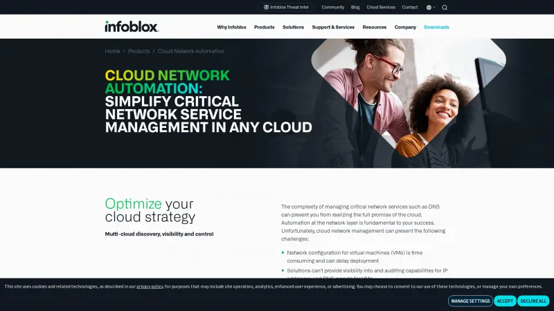 Homepage of Infoblox Cloud Network Automation