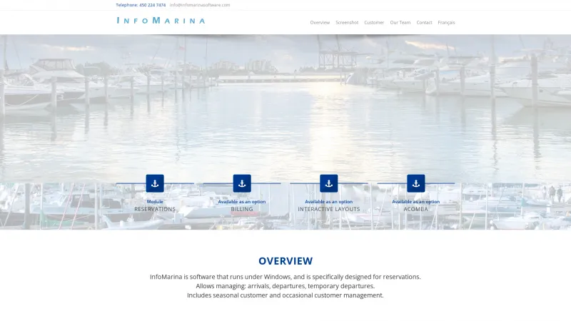 Homepage of InfoMarina