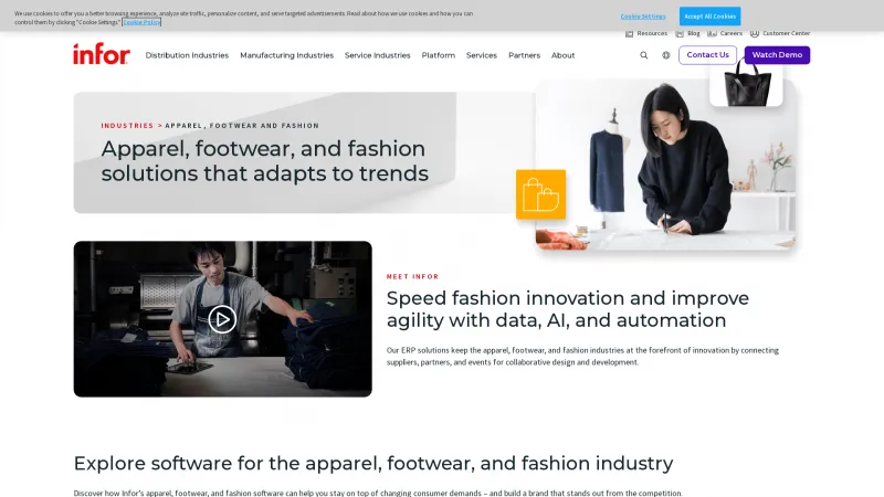 Homepage of Infor CloudSuite Fashion