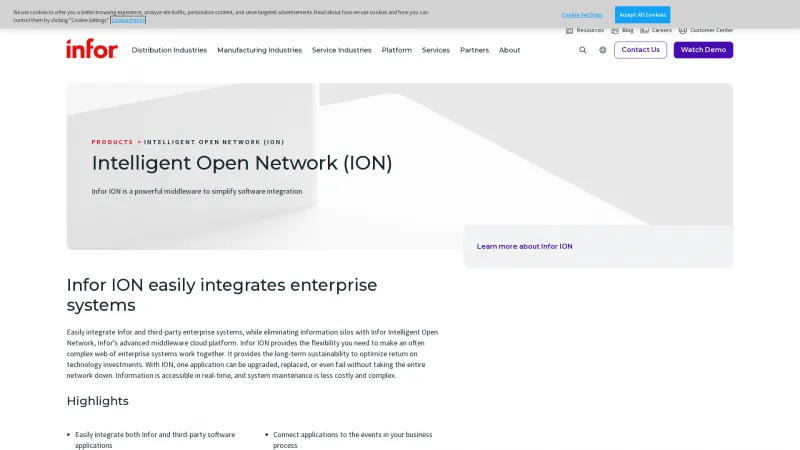 Homepage of Infor ION