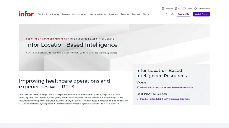 Homepage of Infor Location Based Intelligence