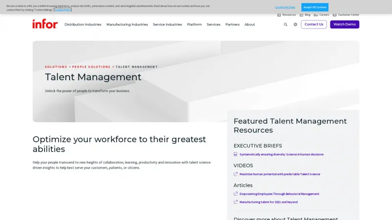 Homepage of Infor Talent Management