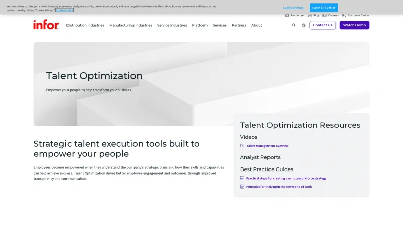 Homepage of Infor Talent Optimization