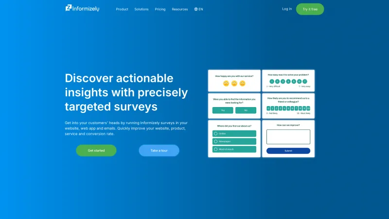 Homepage of Informizely