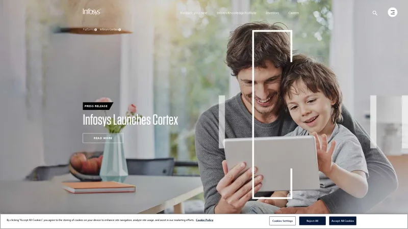 Homepage of Infosys Cortex