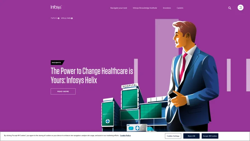 Homepage of Infosys HELIX