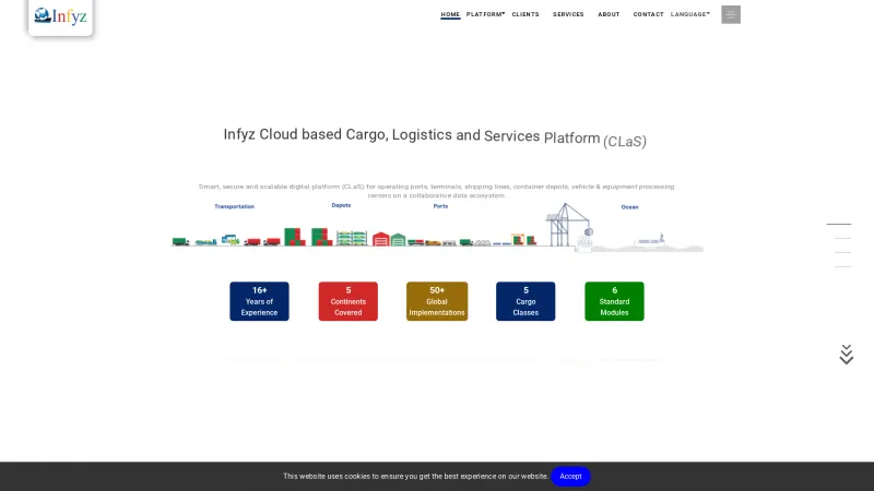 Homepage of Infyz Dry Bulk Terminal Operations Management