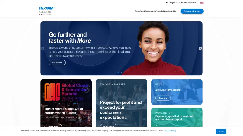 Homepage of Ingram Micro Cloud