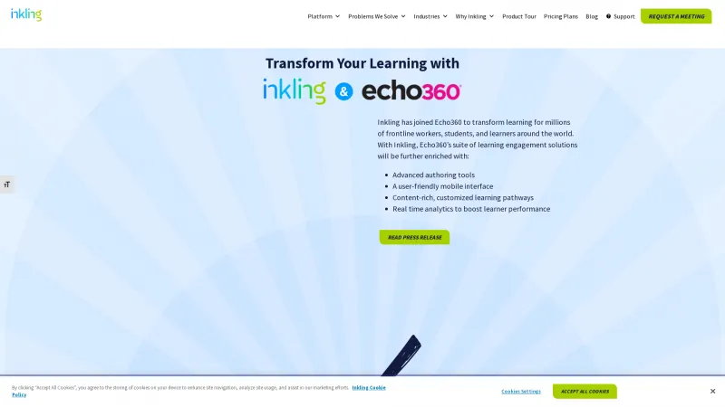 Homepage of Inkling