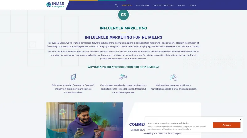 Homepage of Inmar Intelligence Influencer Solutions