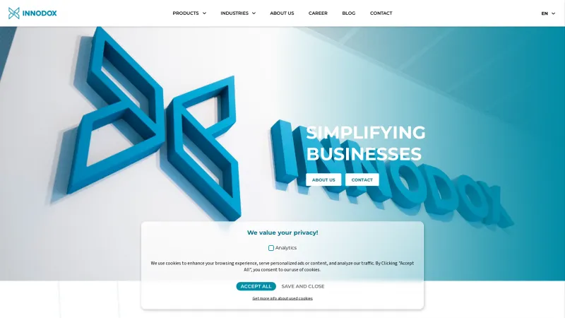 Homepage of Innodox