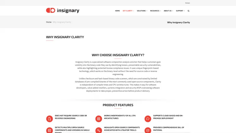 Homepage of Insignary Clarity