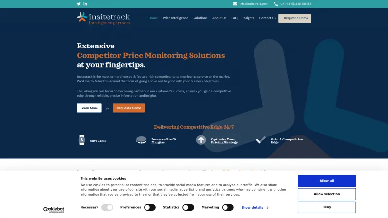 Homepage of InSiteTrack