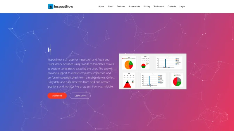 Homepage of InspectNow