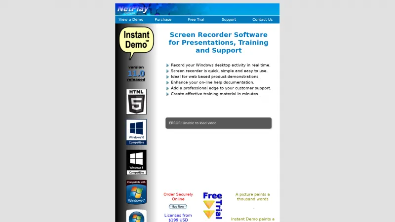 Homepage of Instant Demo