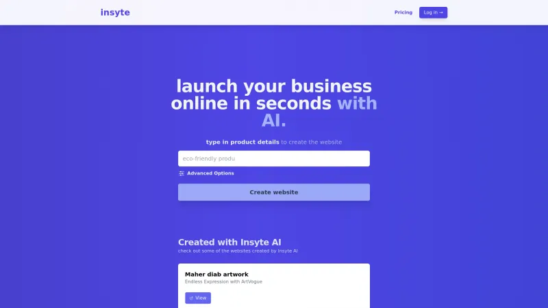 Homepage of Insyte AI