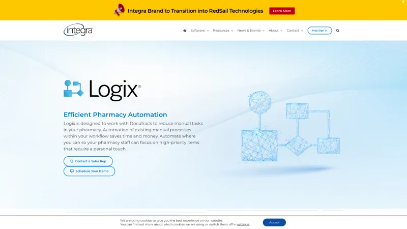 Homepage of Integra Logix