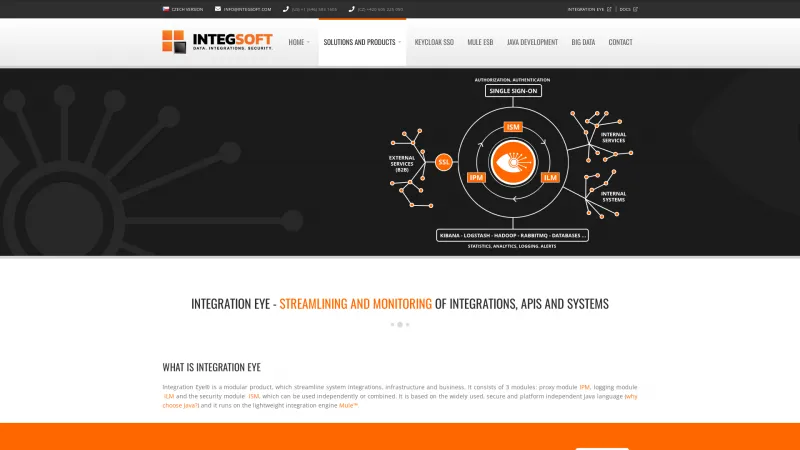 Homepage of Integration Eye