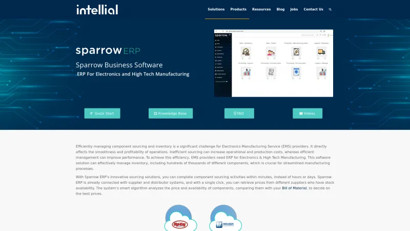 Homepage of Sparrow ERP