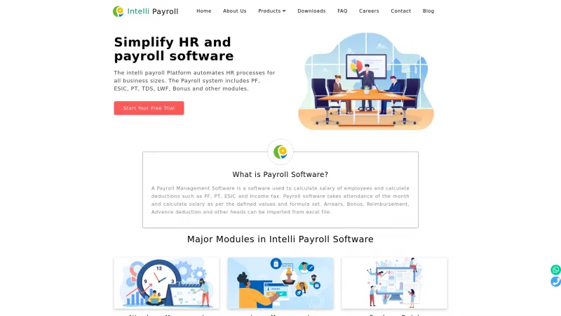 Homepage of Intelli Payroll