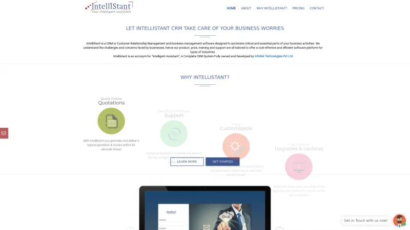 Homepage of Intellistant