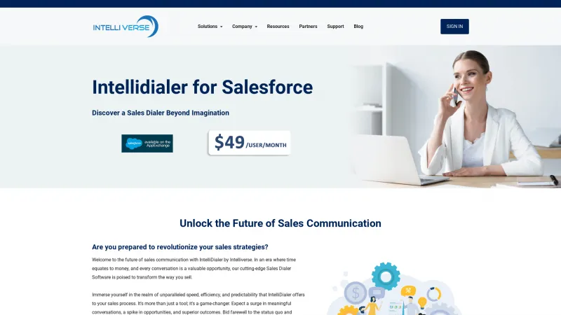 Homepage of IntelliDialer