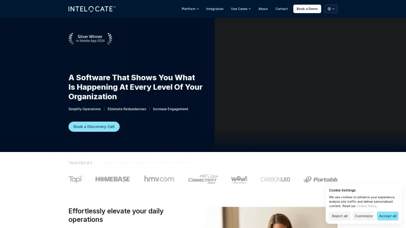 Homepage of Intelocate