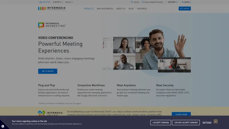 Homepage of AnyMeeting