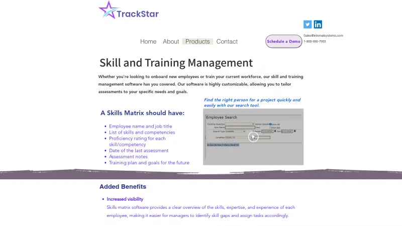 Homepage of TrackStar PTO Tracking