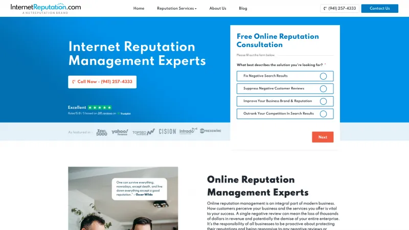 Homepage of InternetReputation.com