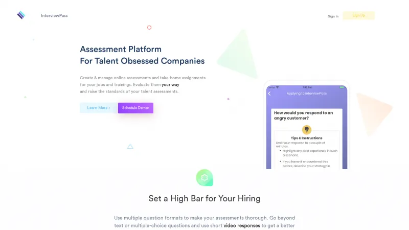 Homepage of InterviewPass