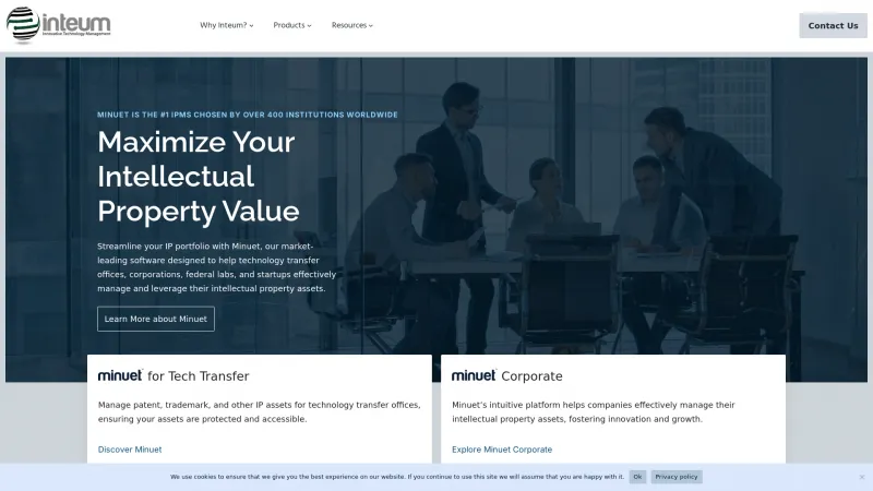 Homepage of Inteum