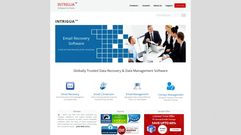 Homepage of Intrigua