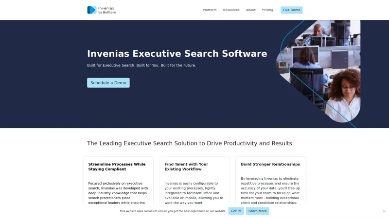 Homepage of Invenias