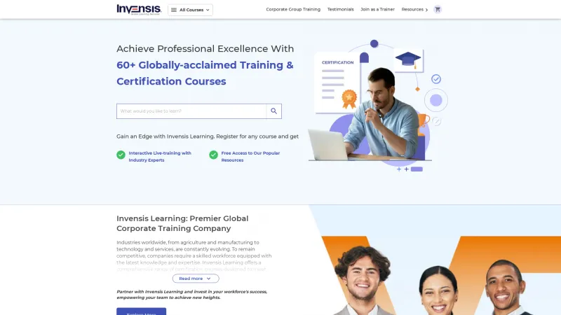 Homepage of Invensis Learning