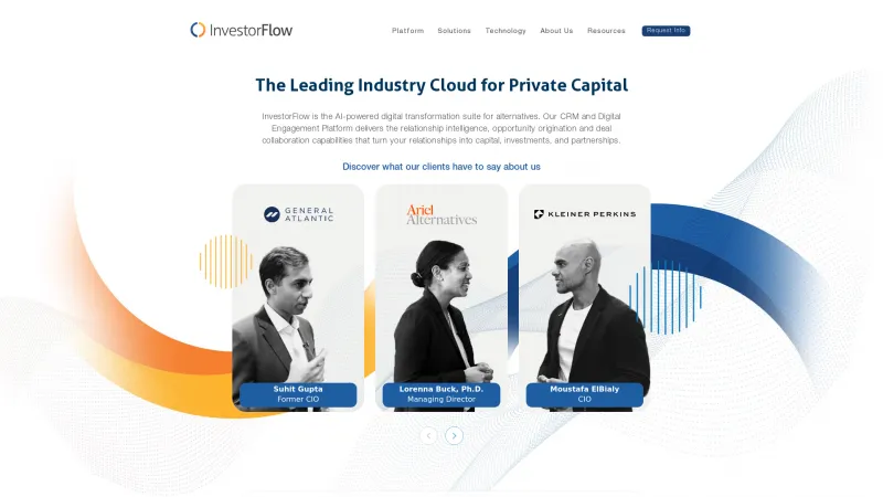 Homepage of InvestorFlow