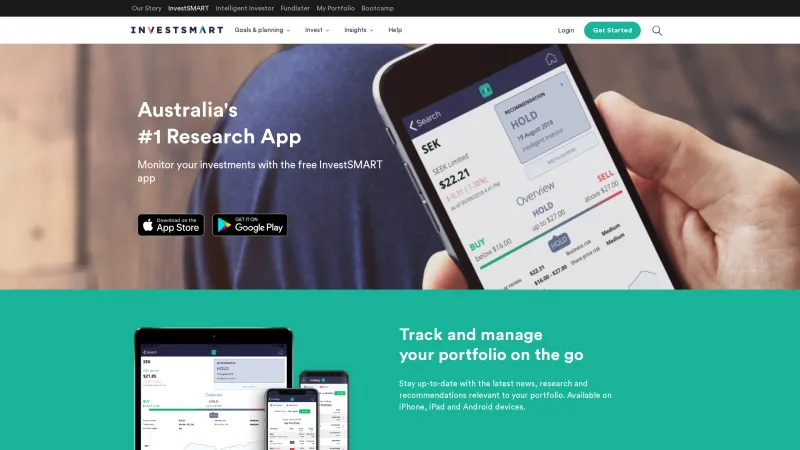 Homepage of InvestSMART